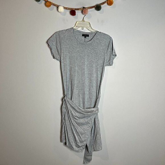 Rag & Bone grey t-shirt wrap dress - Picture 2 of 5